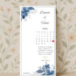 Mavi Çiçek Nişan Kartı