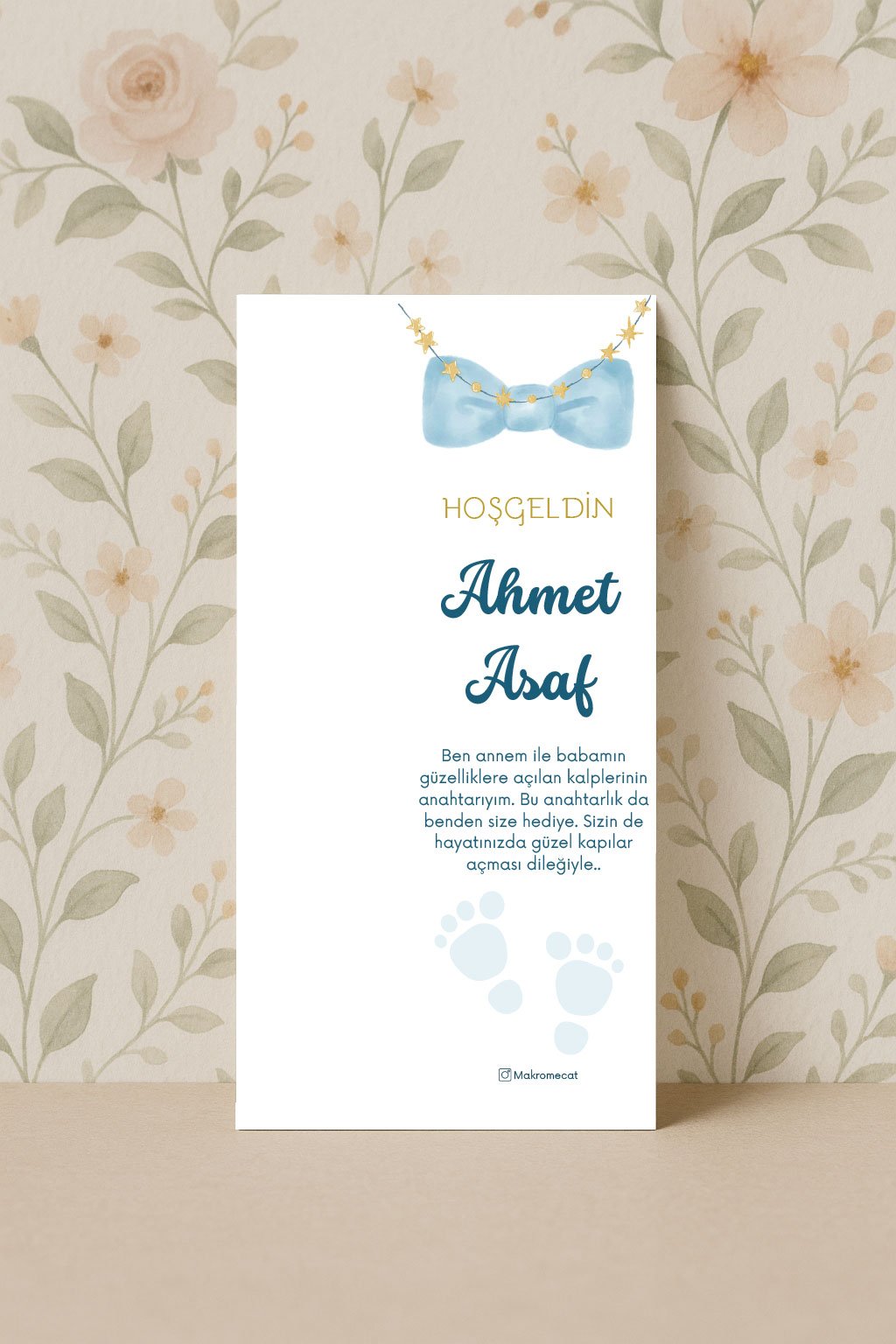 MK-005 Mavi Papyon Hoşgeldin Kartı - Görsel 1