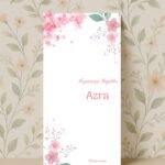 Pembe Çiçek Hoşgeldin Kartı