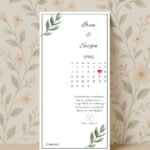 Zeytin Dalı Takvimli Nişan Kartı
