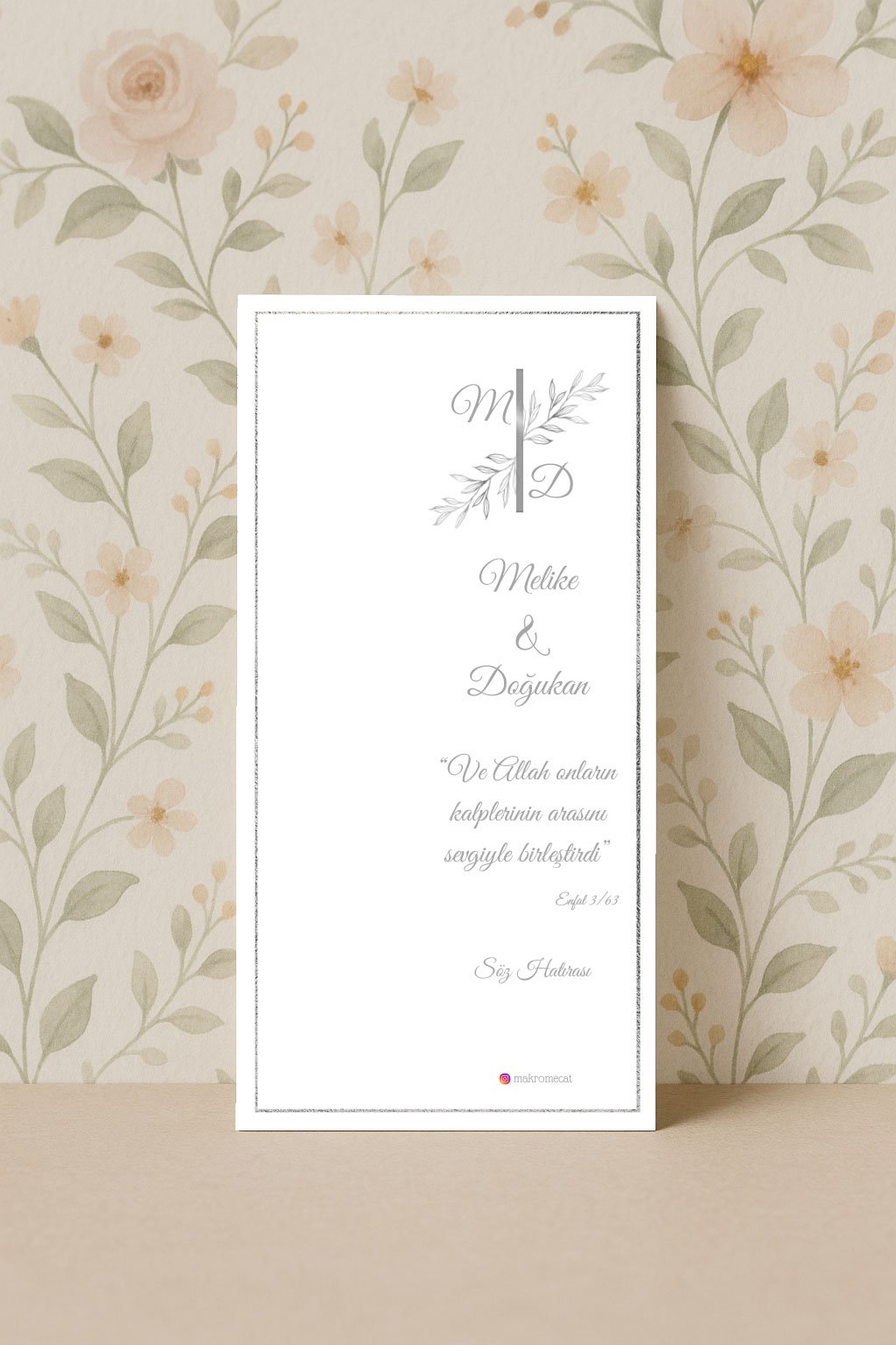 MK-017 Gümüş Zarafet Söz Kartı - Görsel 1