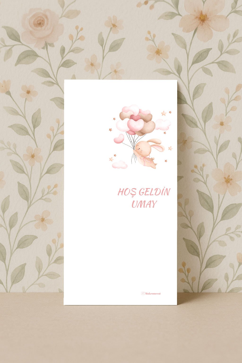 MK-019 Uçan Tavşan Hoşgeldin Kartı - Görsel 1