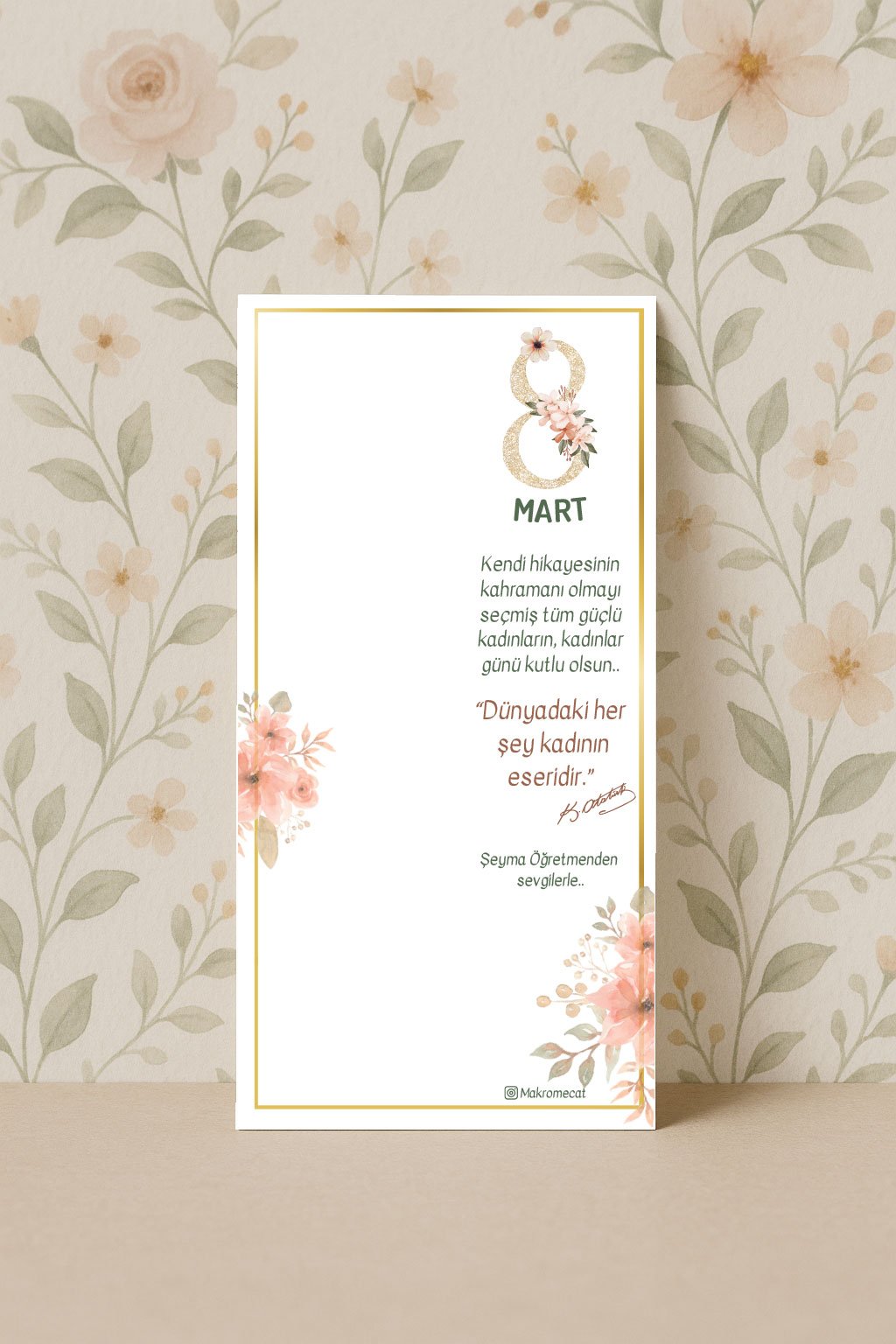 MK-030 8 Mart Kadınlar Günü Kartı - Görsel 1
