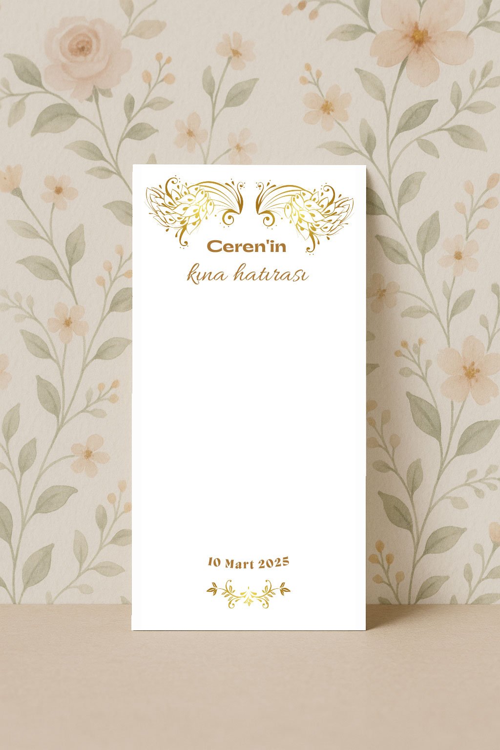 MK-032 Altın Süslü Kına Kartı - Görsel 1