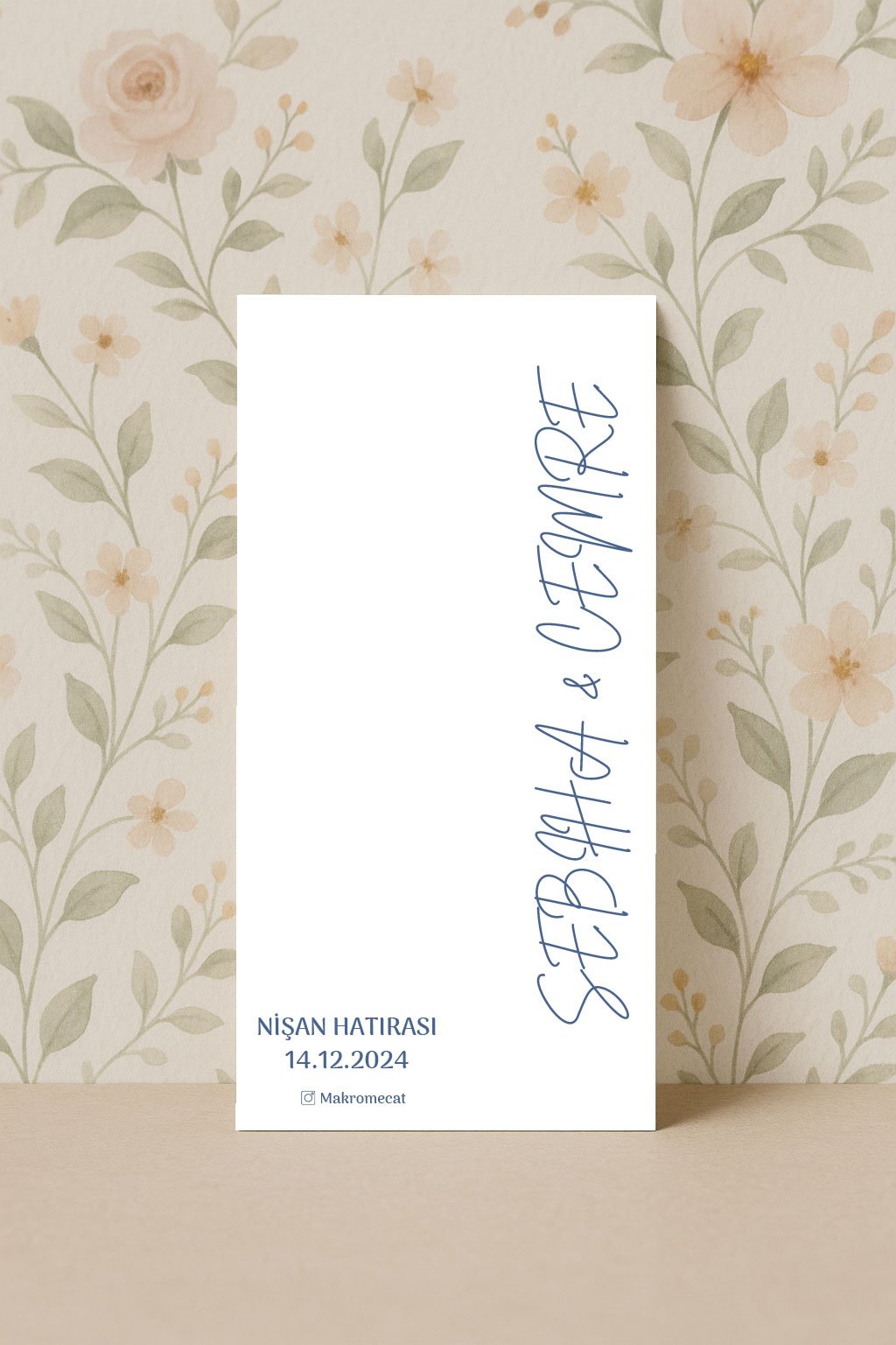 MK-036 İmza Stil Nişan Kartı - Görsel 1