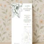 Çizim Çiçek Nişan Kartı