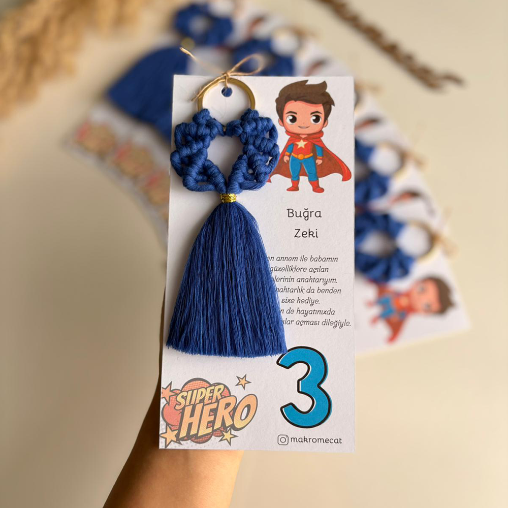 deniz-kabugu Deniz Kabuğu Makrome Anahtarlık - Görsel 1