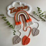 İsme Özel Makrome Gökkuşağı Bebek Odası Süsü