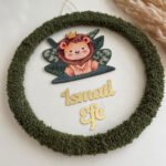 İsme Özel Aslan Temalı Bebek Kapı Süsü